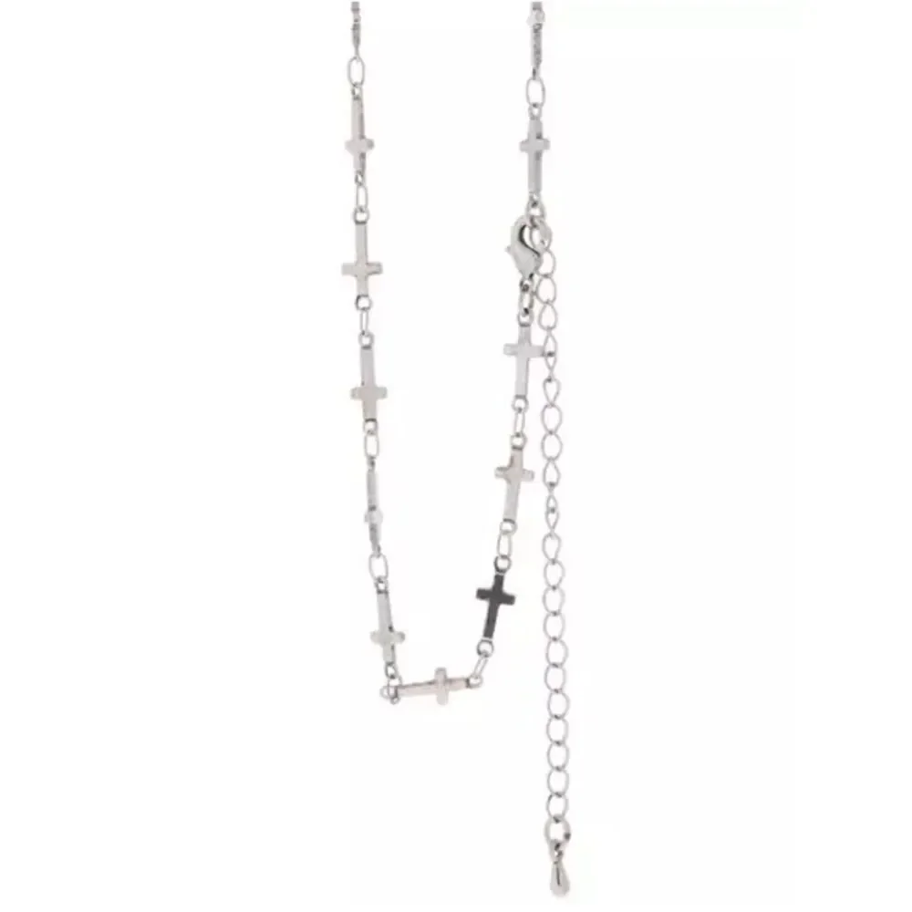 New 16” Silver Cross Link Necklace - Women's Religious Jewelry